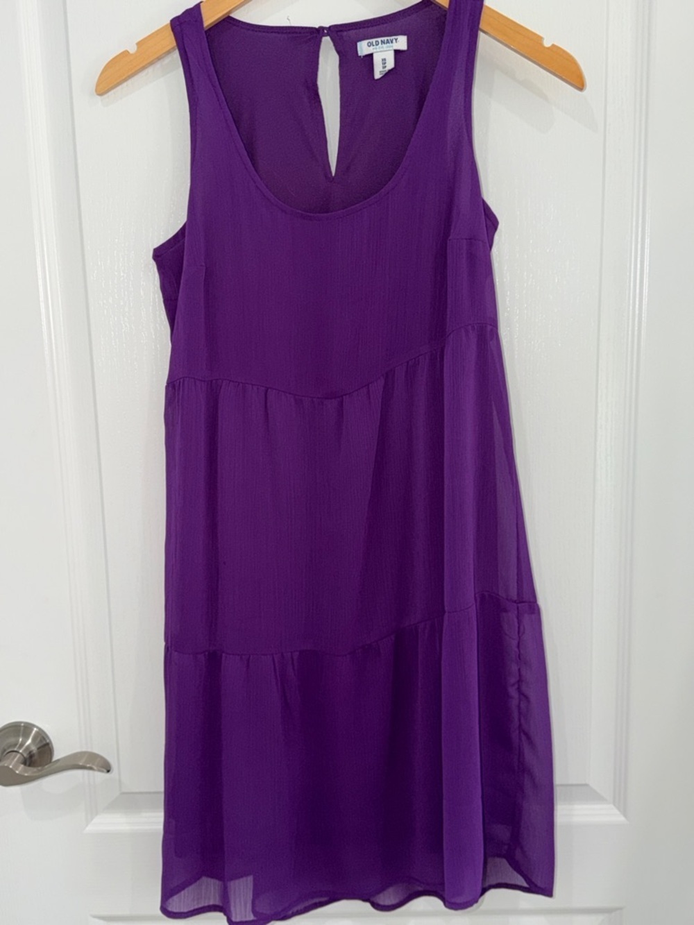 Old Navy Purple Sleeveless Tiered Mini Dress size xsmall